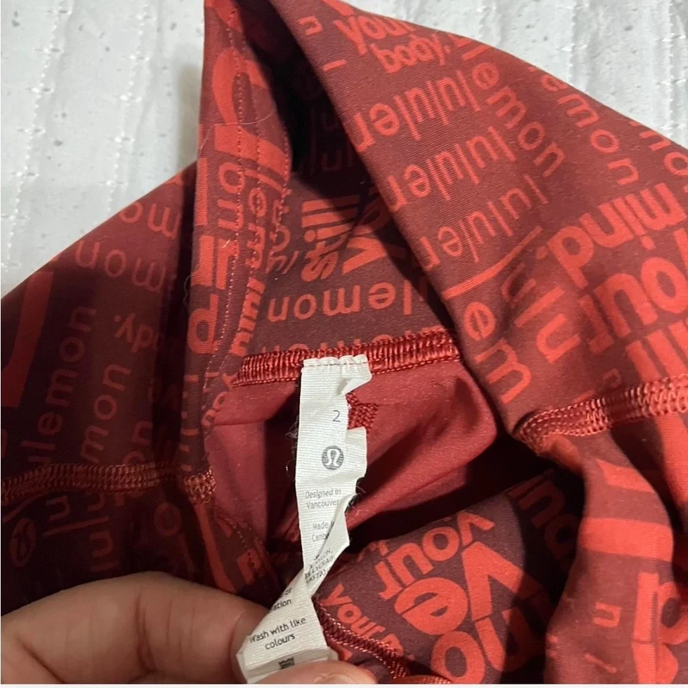 Lululemon Athletica Red Textured Leggings - Picture 2 of 3